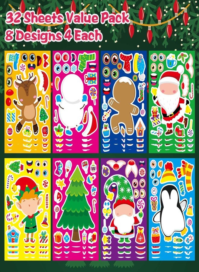 DUJAA 32 Sheets Christmas Stickers for Kids, Make Your Own Characters Mix and Match Sticker, Make a Face Stickers Winter Holiday Gift, Xmas Party Games Sticker Christmas Party Favor - Image 2